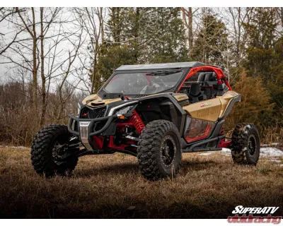 SuperATV Black 1.5" FO Sidewinder A-Arms w/ HD Ball Joints & Brackets Can-Am Maverick X3 Turbo 2017+ - AA-CA-X3XRS-1.5SS-BH-02