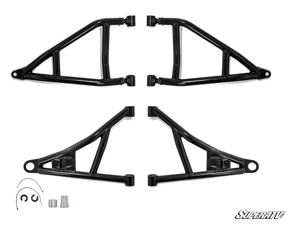 SuperATV 1.5" FO High Clearance A-Arms w/ Keller Ball Joints Honda Talon 1000X | 1000X-4 2019+ - AA-H-TALX-1.5-HC-BK-02