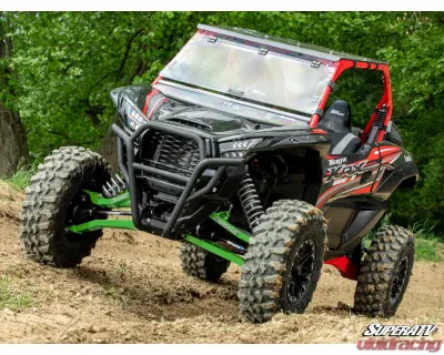 SuperATV Green 1.5" FO Boxed A-Arms w/ Keller Ball Joints Kawasaki Teryx KRX1000 2020+ - AA-K-KRX-1.5-WC-BK-12