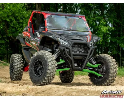 SuperATV Green 1.5" FO Boxed A-Arms w/ Keller Ball Joints Kawasaki Teryx KRX1000 2020+ - AA-K-KRX-1.5-WC-BK-12