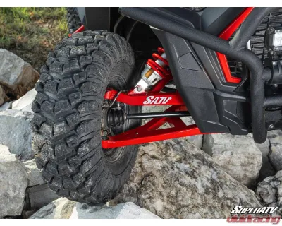 SuperATV Red 1.5" FO Sidewinder A-Arms Polaris RZR XP Turbo 2017-2021 - AA-P-RZRT-1.5-WC-03