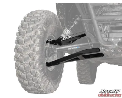 SuperATV Black 1.5" FO Sidewinder A-Arms w/ Super Duty Ball Joints Polaris RZR XP Turbo 2017-2021 - AA-P-RZRT-1.5-WC-BSD-02