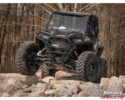 SuperATV Black 1.5" FO Sidewinder A-Arms w/ Super Duty Ball Joints Polaris RZR XP Turbo 2017-2021 - AA-P-RZRT-1.5-WC-BSD-02