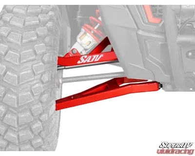 SuperATV Red 1.5" FO Sidewinder A-Arms w/ HD Ball Joints Polaris RZR XP Turbo 2017-2021 - AA-P-RZRT-1.5-WC-BH-03