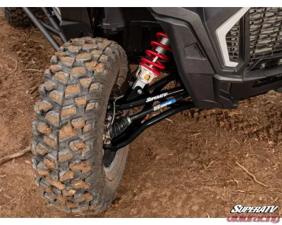 SuperATV Black 2" FO High Clearance A-Arms w/ SD Ball Joints Polaris RZR XP 1000 2014-2023 - AA-P-RZRT-OHC-BS-02