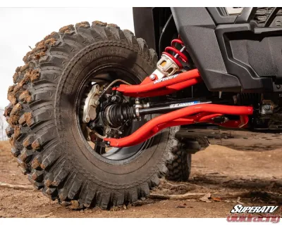 SuperATV Red 2" FO High Clearance A-Arms w/ Keller Ball Joints Polaris RZR XP 1000 2014-2023 - AA-P-RZRT-OHC-BK-03