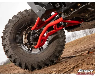 SuperATV Red 2" FO High Clearance A-Arms w/ Keller Ball Joints Polaris RZR XP 1000 2014-2023 - AA-P-RZRT-OHC-BK-03