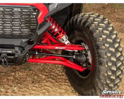 SuperATV Red 1.5" FO High Clearance A-Arms w/ HD Ball Joints Polaris RZR XP 1000 2024+ - AA-P-RZRXPOHC-001-BH-03