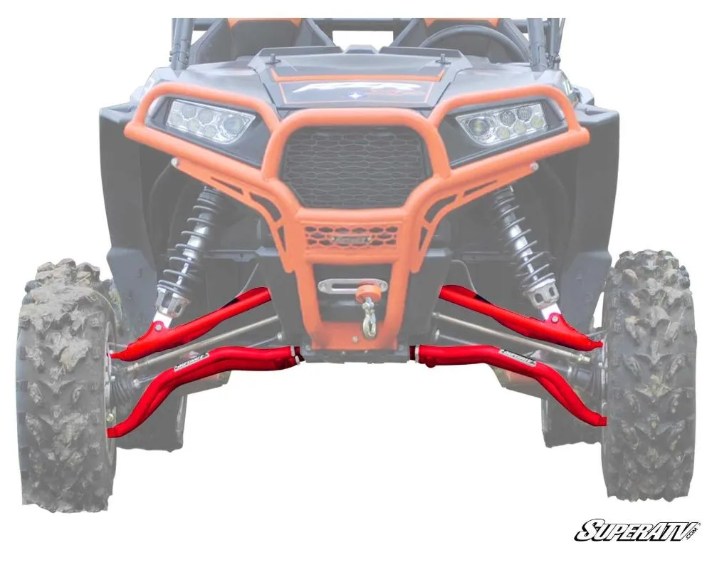 SuperATV Red High Clearance Adjustable A-Arms Polaris RZR XP 1000 2014-2023 - AA-P-RZRXPT-HC-SBJ-03