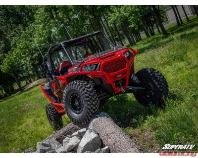 SuperATV Black High Clearance Boxed A-Arms w/ HD Ball Joints Polaris RZR XP Turbo 2016+ - AA-P-RZRXPT-WC-SBJ-BH-02