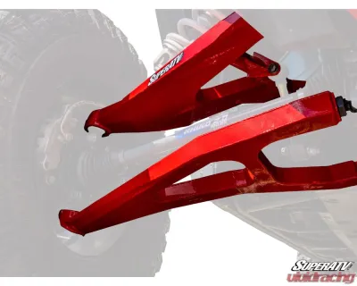 SuperATV Red High Clearance Boxed A-Arms w/ HD Ball Joints Polaris RZR XP Turbo 2016+ - AA-P-RZRXPT-WC-SBJ-BH-03