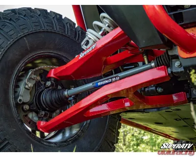 SuperATV Red High Clearance Boxed A-Arms w/ HD Ball Joints Polaris RZR XP Turbo 2016+ - AA-P-RZRXPT-WC-SBJ-BH-03