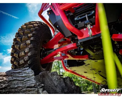 SuperATV Red High Clearance Boxed A-Arms w/ HD Ball Joints Polaris RZR XP Turbo 2016+ - AA-P-RZRXPT-WC-SBJ-BH-03