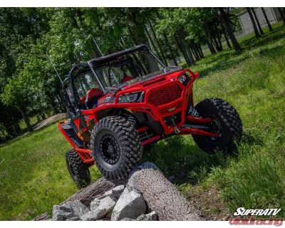 SuperATV Red High Clearance Boxed A-Arms w/ HD Ball Joints Polaris RZR XP Turbo 2016+ - AA-P-RZRXPT-WC-SBJ-BH-03