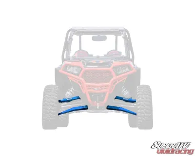SuperATV Blue High Clearance Boxed A-Arms w/ Super Duty Ball Joints Polaris RZR XP Turbo 2016+ - AA-P-RZRXPT-WC-SBJ-BSD-16