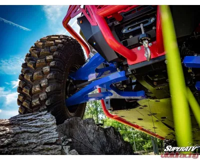 SuperATV Blue High Clearance Boxed A-Arms w/ Super Duty Ball Joints Polaris RZR XP Turbo 2016+ - AA-P-RZRXPT-WC-SBJ-BSD-16