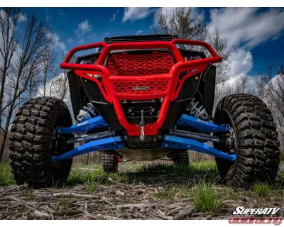 SuperATV Blue High Clearance Boxed A-Arms w/ Super Duty Ball Joints Polaris RZR XP Turbo 2016+ - AA-P-RZRXPT-WC-SBJ-BSD-16
