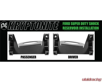 Kryptonite 50mm Diameter Death Grip Front Shock Reservoir Mount Kit Ford F-250 | F-350 Super Duty 2005+ - KRFSM05-50