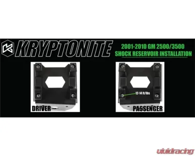 Kryptonite 65mm Diameter Death Grip Front Shock Reservoir Mount Kit - KRSM10-65
