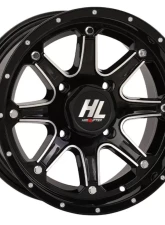 High Lifter HL4 Wheel 14x7 4x110 4+3 +10mm Gloss Black | Machined                                     - 14HL04-1110 - Image 3