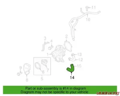 Genuine Subaru Engine Coolant By-Pass Hose Subaru WRX STI 2016-2020 - 807615182