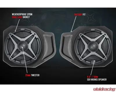SSV Works 5 Speaker Plug & Play System for Ride Command w/ SSV Speakers Polaris Ranger XP 1000 2018-2020 - RG4-Q5ARC