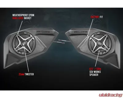 SSV Works Rear Door 6.5" Speaker Pods Unloaded Polaris RZR Pro XP 2020 - RZ5-DR65U