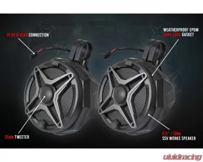 SSV Works 5 Speaker Plug & Play System for Ride Command w/ SSV Speakers Polaris Ranger XP 1000 2018-2020 - RG4-Q5ARC