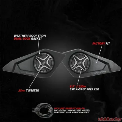 SSV Works 6.5" Lower Door-Pocket Speaker-Pods Can-Am Maverick R 2024 - 240-MAVR-DF65U