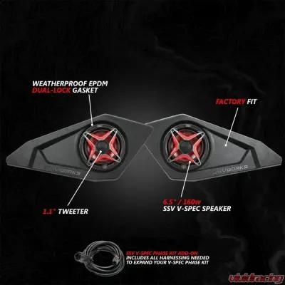 SSV Works 6.5" Lower Door-Pocket Speaker-Pods Can-Am Maverick R 2024 - 240-MAVR-DF65U