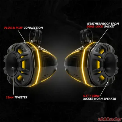 SSV Works Phase-6 K-Spec 1650watt 6-Speaker Stereo System w/ Kicker Horns Can-Am Maverick R 2024-2025 - 240-MAVR-PHZ6KLTD