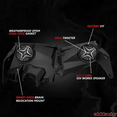 SSV Works Phase-1 A-Spec 2-Speaker System w/ JVC Can-Am Maverick X3 2017-2024 - 240-X32-PHZ1A