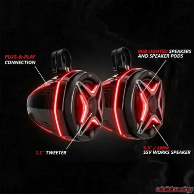 SSV Works Phase-4 V-Spec 5-Speaker 1650watt System w/ JVC Can-Am Maverick X3 2017-2024 - 240-X32-PHZ4V