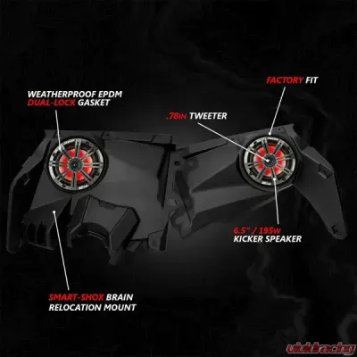 SSV Works Phase-6 K-Spec 6-Speaker 1650watt System w/ JVC Can-Am Maverick X3 2017-2024 - 240-X32-PHZ6V