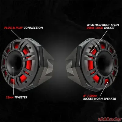 SSV Works Phase-6 K-Spec 6-Speaker 1650watt System w/ JVC Can-Am Maverick X3 2017-2024 - 240-X32-PHZ6V