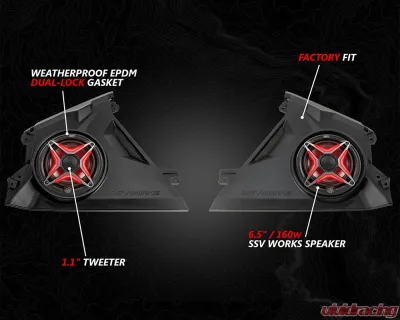 SSV Works Phase 3 V-Spec 1650 Watt 3-Speaker System Can-Am Maverick R 2024 - MAVR-PHZ3VTD