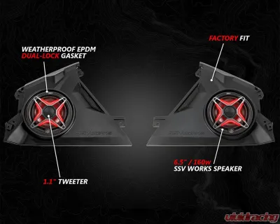 SSV Works Phase 4 V-Spec 1650 Watt 5-Speaker System Can-Am Maverick R 2024 - MAVR-PHZ4VTD