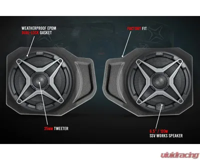 SSV Works Ride Command 3-Speaker SSV Audio System Polaris Ranger XP 1000 2018-2024 - RG4-Q3ARC