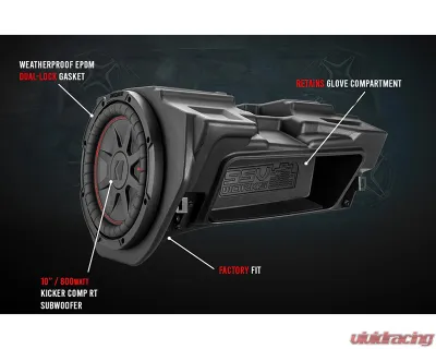 SSV Works Glove Box 10" SSV Works V Series Subwoofer Enclosure Polaris RZR 2014+ - RZ4-GB10V