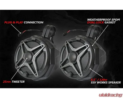 SSV Works A-Spec SSV Works 5-Speaker Audio System w/ JVC Polaris Ranger XP 1000 2018-2024 - RG4-Q5A1