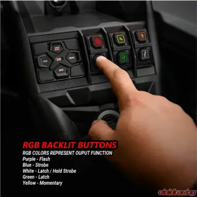 SSV Works Sierra6 6-Output 3-Rocker Electronic Accessory Smart Switcher Universal w/ 10ft Brain Power Cable Length - 230-SW-RS6-10