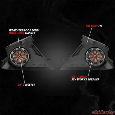 SSV Works Phase-6 K-Spec 1650watt 6-Speaker Stereo System w/ Kicker Horns & Cage-Pod Tweeters Can-Aa Maverick R | R XRS 2024+ - 240-MAVR-PHZ6KLTD+UTLTWTR