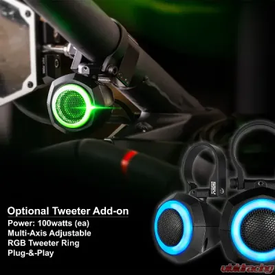 SSV Works Phase-6 K-Spec 1650watt 6-Speaker Stereo System w/ Kicker Horns & Cage-Pod Tweeters Can-Aa Maverick R | R XRS 2024+ - 240-MAVR-PHZ6KLTD+UTLTWTR