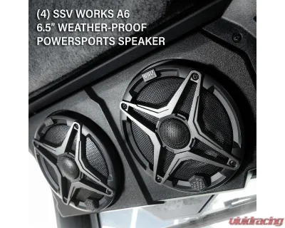 SSV Works Plug-&-Play 4-Speaker Overhead Sound Bar with JVC MR305 Bluetooth Can-Am Defender HD10 | HD11 2018-2026 - 250-WP-DF4A