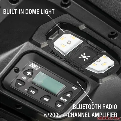 SSV Works 2-Speaker Overhead Soundbar w/ MRB3S Bluetooth Radio & Built-in Dome Light Polaris RZR XP | XP 4 1000 2024+ - 250-WP3-RXP1O2A