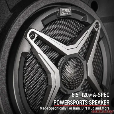 SSV Works 2-Speaker Overhead Soundbar w/ MRB3S Bluetooth Radio & Built-in Dome Light Polaris RZR XP | XP 4 1000 2024+ - 250-WP3-RXP1O2A