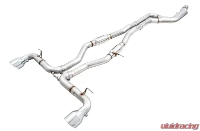 AWE Resonated Track Edition Exhaust for A90 Supra - 5" Chrome Silver Tips Toyota GR Supra 2020-2024 - 3015-32116