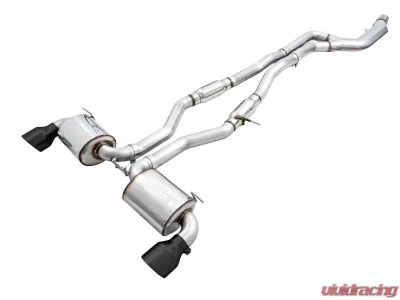 AWE Resonated Touring Edition Exhaust for A90 Supra - 5" Diamond Black Tips Toyota GR Supra 2020-2024 - 3015-33132