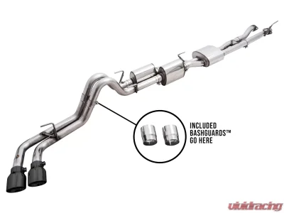 AWE 0FG Exhaust with BashGuard for 3rd Gen Tacoma - Dual Diamond Black Tips Toyota Tacoma SR5|TRD Off-Road|TRD Sport|Limited|SR|TRD Pro|Nightshade|Trail|Base 2016-2023 - 3015-33826