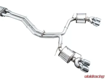 AWE Tuning Touring Edition Exhaust | 3" Diameter | 4.5" Quad Chrome Silver Tips Audi S7 Sportback 2020-2024|Audi S6 2020-2024 - 3015-42103